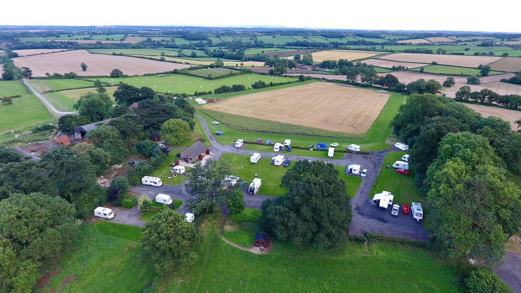 New hall farm touring park aerial view